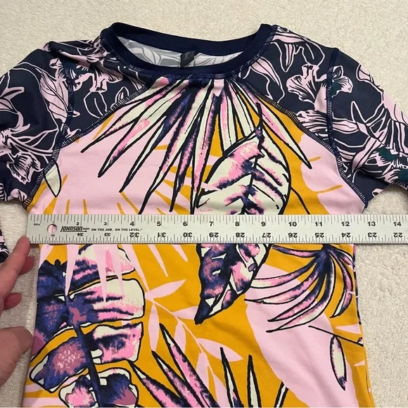 Maaji Swimwear Boa Noite Tropical Floral Long Sleeve Rash Guard Size Small - Picture 5 of 7